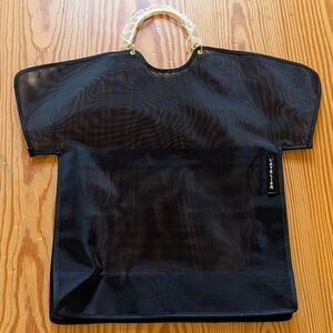 new L'ATELIER black mesh avant garde tote bag